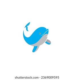 dolphin logo design, abstract vector illustration