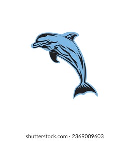 dolphin logo design, abstract vector illustration