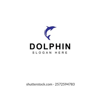 Dolphin Logo Design. Dolphins jump on the waves of the sea or beach with a creative idea.