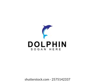 Dolphin Logo Design. Dolphins jump on the waves of the sea or beach with a creative idea.