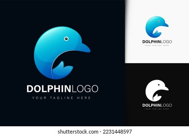Dolphin logo design with gradient