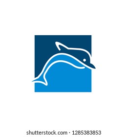 Dolphin Logo Design Icon Template  