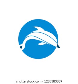Dolphin Logo Design Icon Template  