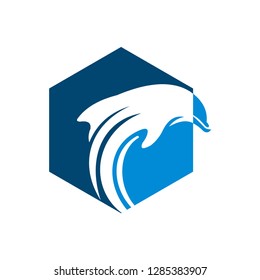 Dolphin Logo Design Icon Template  