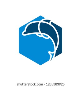 Dolphin Logo Design Icon Template  