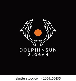 Dolphin logo design icon template