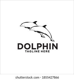 dolphin logo design icon vector