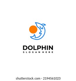 Dolphin Logo Design with Line