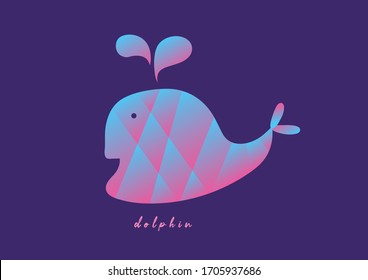 Logo Delfín Diseño ilustración vectorial polígono, icono web, signo, caricatura animal linda, pez 