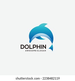 dolphin logo design premium colorful