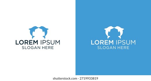 Diseño de logotipo de delfines listo para su identidad de marca, perfecto para la conservación del océano, el turismo marino o una marca divertida y juguetona que necesita un toque de creatividad	