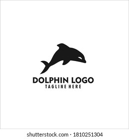 dolphin logo design silhouette vector