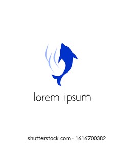 dolphin logo design with a simple concept.