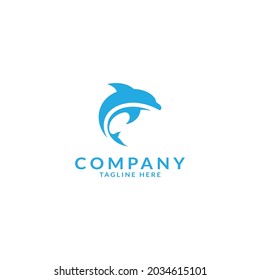 diseño del logo del delfín. plantilla de logotipo