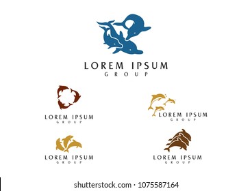 Dolphin Logo Design Template. Vector Illustration
