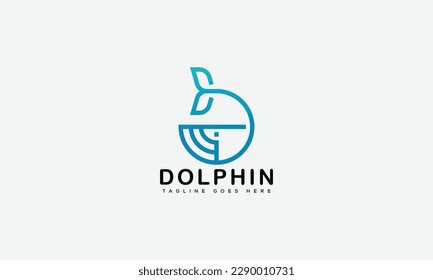 Dolphin Logo Design Template Vector Graphic Branding Element.