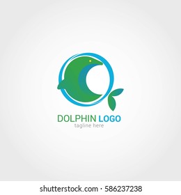 Dolphin Logo Design Template. Vector Illustration