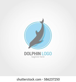 Dolphin Logo Design Template. Vector Illustration