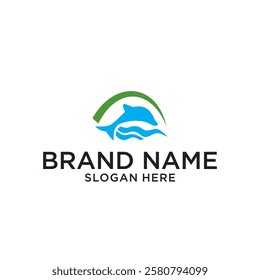 dolphin logo design vector, editable