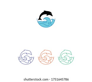 dolphin logo design vector format