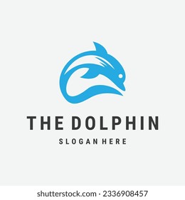 Dolphin logo design vector icon template