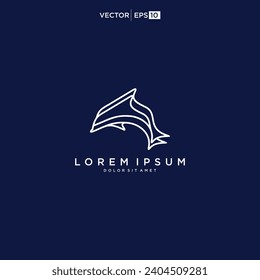 Dolphin logo design vector icon template