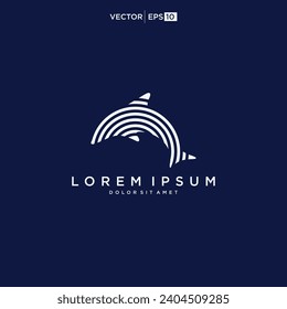 Dolphin logo design vector icon template