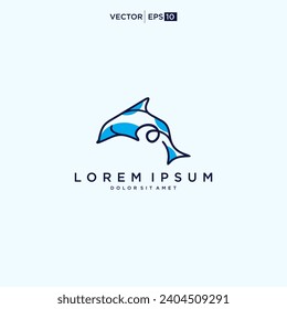 Dolphin logo design vector icon template