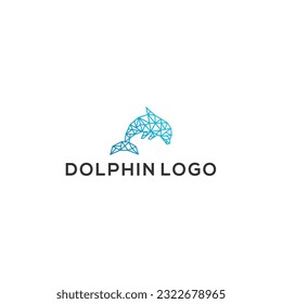dolphin logo design vector line art illustration	