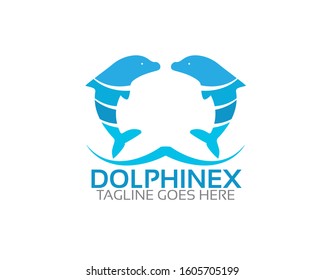 Dolphin Logo Design Vector Template