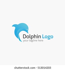 Dolphin logo and emblem design template