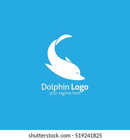 Dolphin logo and emblem design template