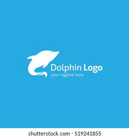 Dolphin logo and emblem design template