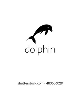 dolphin logo graphic design concept. Editable dolphin element, can be used as logotype, icon, template in web and print 