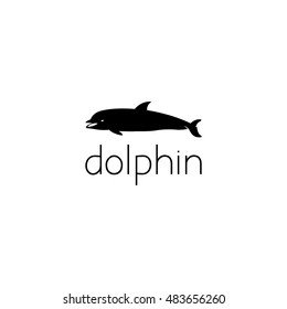 dolphin logo graphic design concept. Editable dolphin element, can be used as logotype, icon, template in web and print 