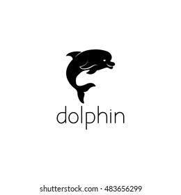 dolphin logo graphic design concept. Editable dolphin element, can be used as logotype, icon, template in web and print 