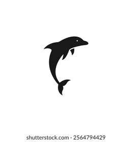 Dolphin Logo Icon: Aquatic Mammal Vector Silhouette, Ocean Leap. Dolphin Illustration, Playful Marine Creatures, Dive into Delighting Swimming. Sea Life Symbol, Coastal Design, Ocean Wildlife Artistry