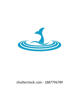 Icono de logotipo delfín diseño concepto de ilustración de vector