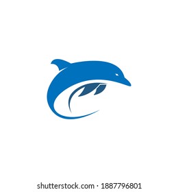 Dolphin logo icon design concept vector template illustration