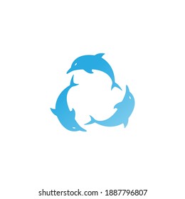 Dolphin logo icon design concept vector template illustration