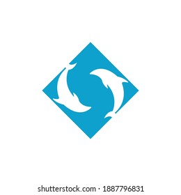 Icono de logotipo delfín diseño concepto de ilustración de vector