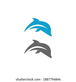 Dolphin logo icon design concept vector template illustration