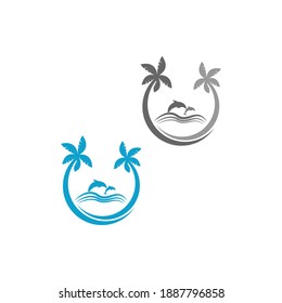 Dolphin logo icon design concept vector template illustration