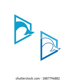 Dolphin logo icon design concept vector template illustration