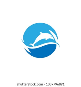 Dolphin logo icon design concept vector template illustration