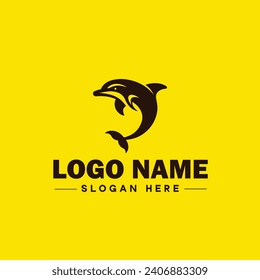 Logotipo de delfín y símbolo de icono diseño de logotipo minimalista moderno limpio vector editable
