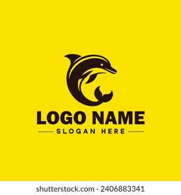 Logotipo de delfín y símbolo de icono diseño de logotipo minimalista moderno limpio vector editable
