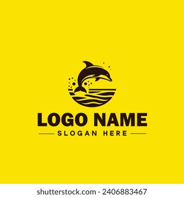 Logotipo de delfín y símbolo de icono diseño de logotipo minimalista moderno limpio vector editable
