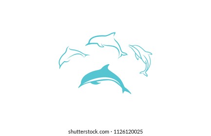 dolphin logo icon vector