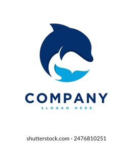 dolphin logo icon and vector